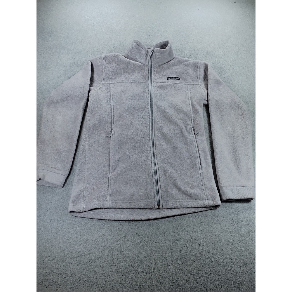 Columbia Girls XL Fleece Jacket Gray Full Zip Mock Neck XB6012
